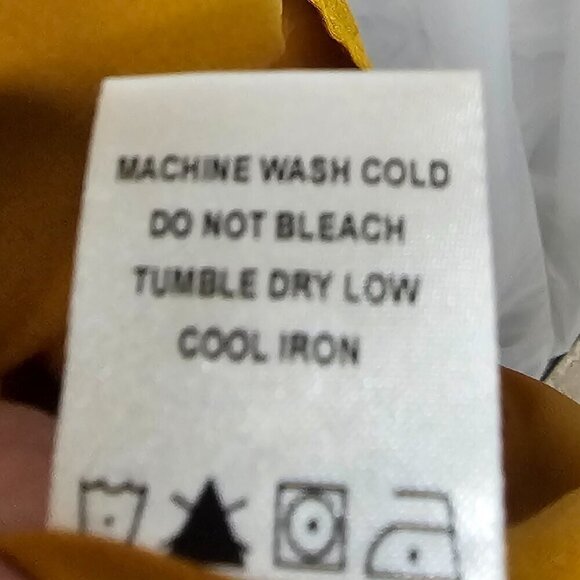 Tularosa Mustard Peasant Blouse Swiss Dot Ruffle Smocked Tunic Boho S - Picture 14 of 15